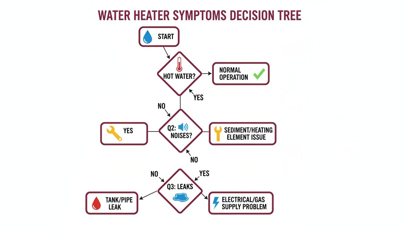 Solving Your Top Water Heater Problems A Practical Guide 1 A Water Heater Symptoms Decision Tree Flowchart For Troubleshooting Common Issues.